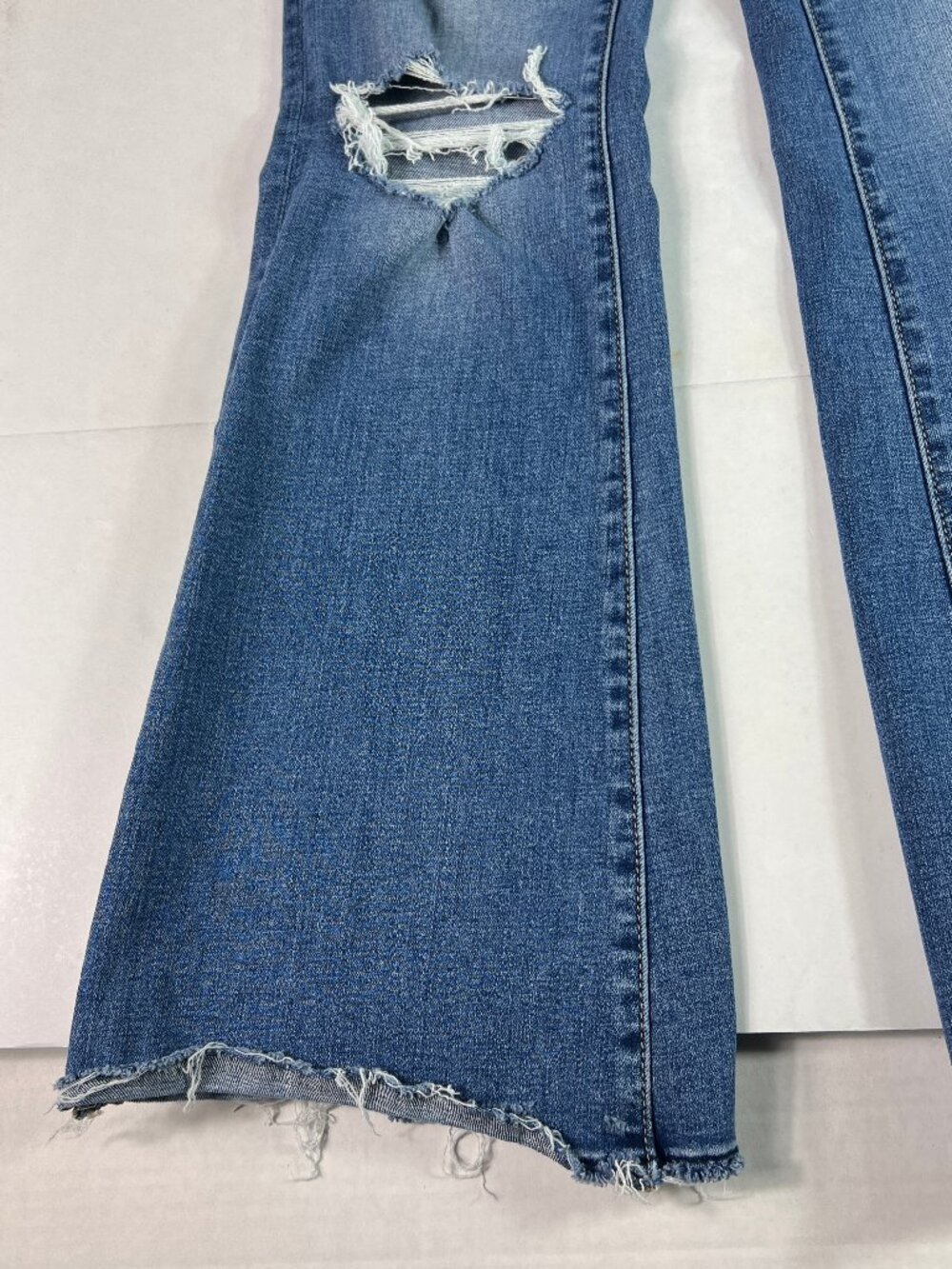 American Eagle Jeans Women 28x29* Super High Rise Flare Blue Stretch Denim Tag 6 - Picture 4 of 16